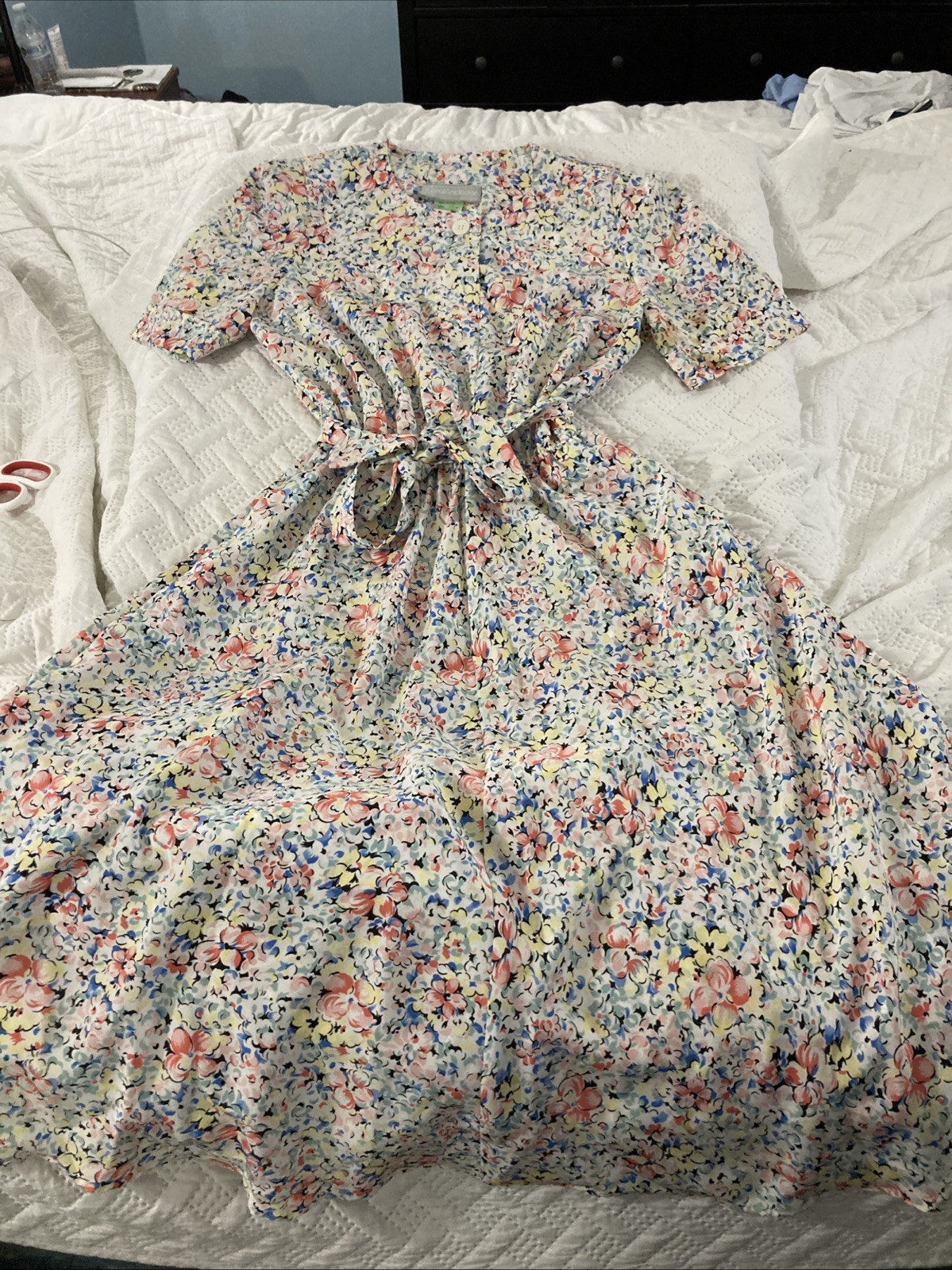 Vintage 80’s/90’s Carol Anderson Floral Dress Woman’s Size 7-8 Made In The USA