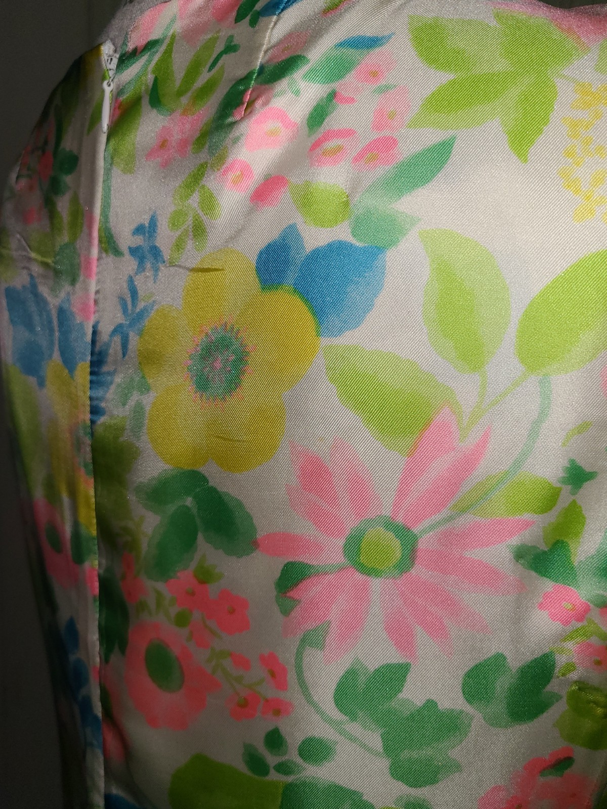 Vtg Nat Kaplan silk mod floral sleeveless sheath dress w jacket, approx size S/M