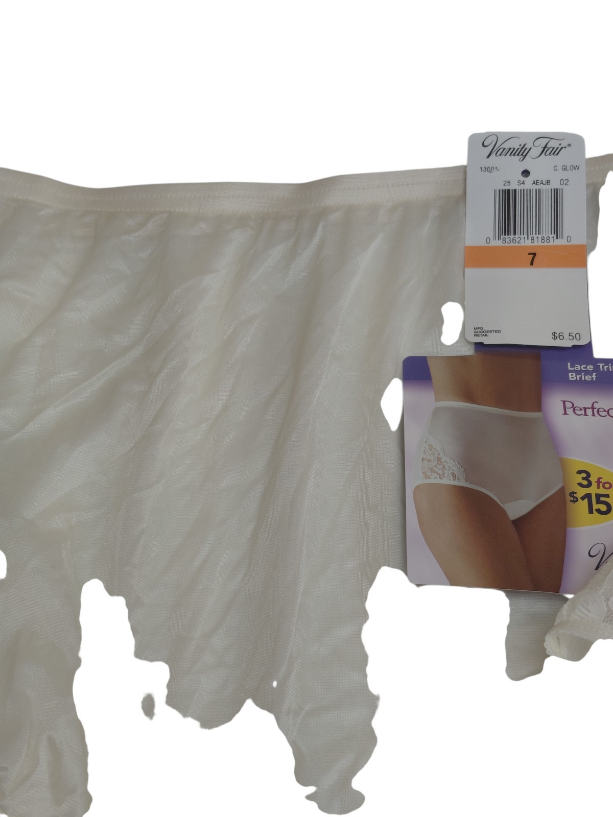 Vintage Vanity Fair Yellow Granny Brief Size 7 Laced