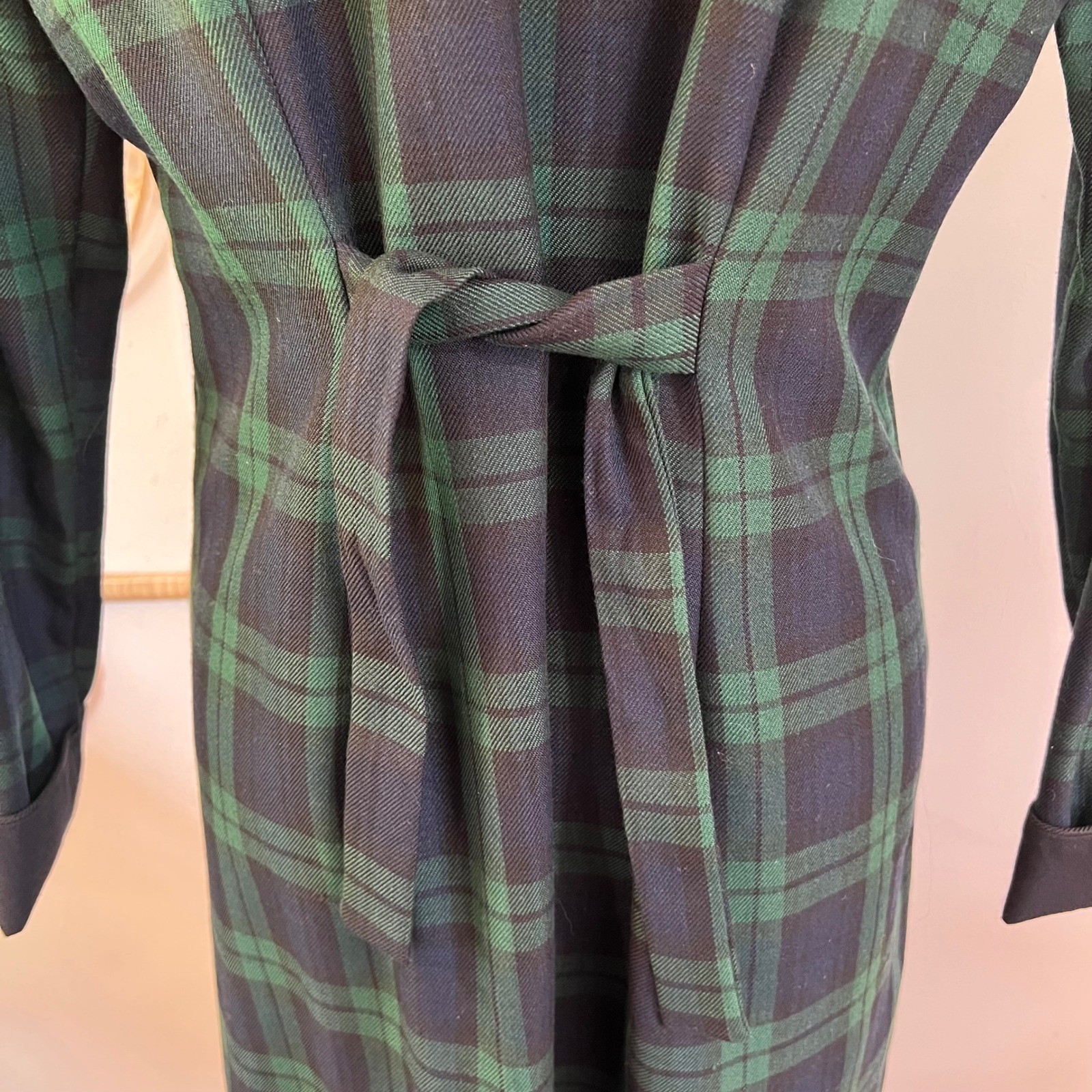 Vintage Appleseed’s Blackwatch Plaid Maxi Dress Tartan Button Front Size 10P