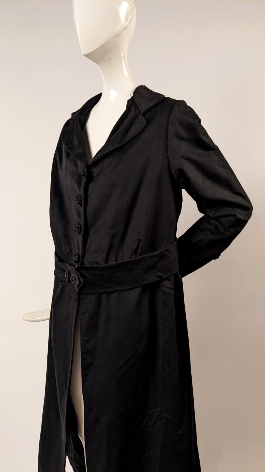 EDWARDIAN TEENS BLACK COAT W SOUTACHE + BUTTON DETAIL