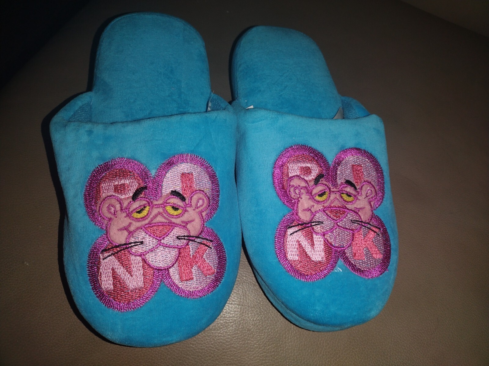 Vintage licensed PINK PANTHER cushioned SLIPPERS NWT size small 5-6