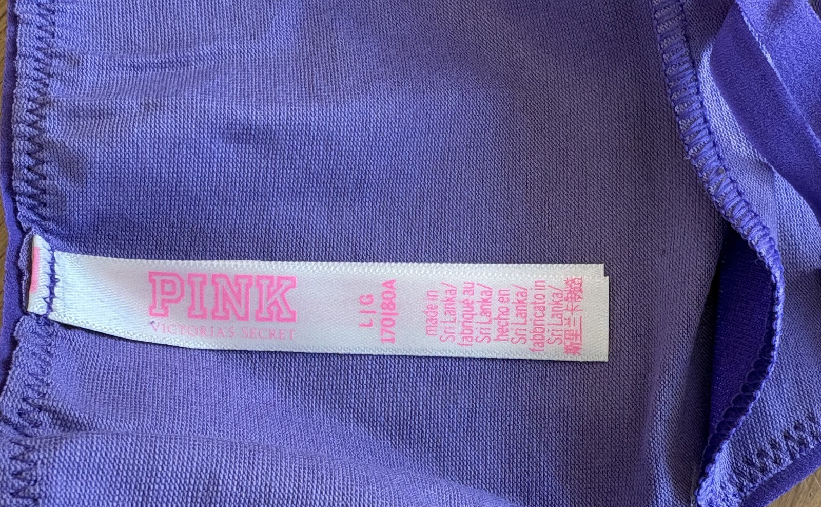 PINK VICTORIA’S SECRET Large Rainbow LOGO Double String Thong Panties Disc’t NWT