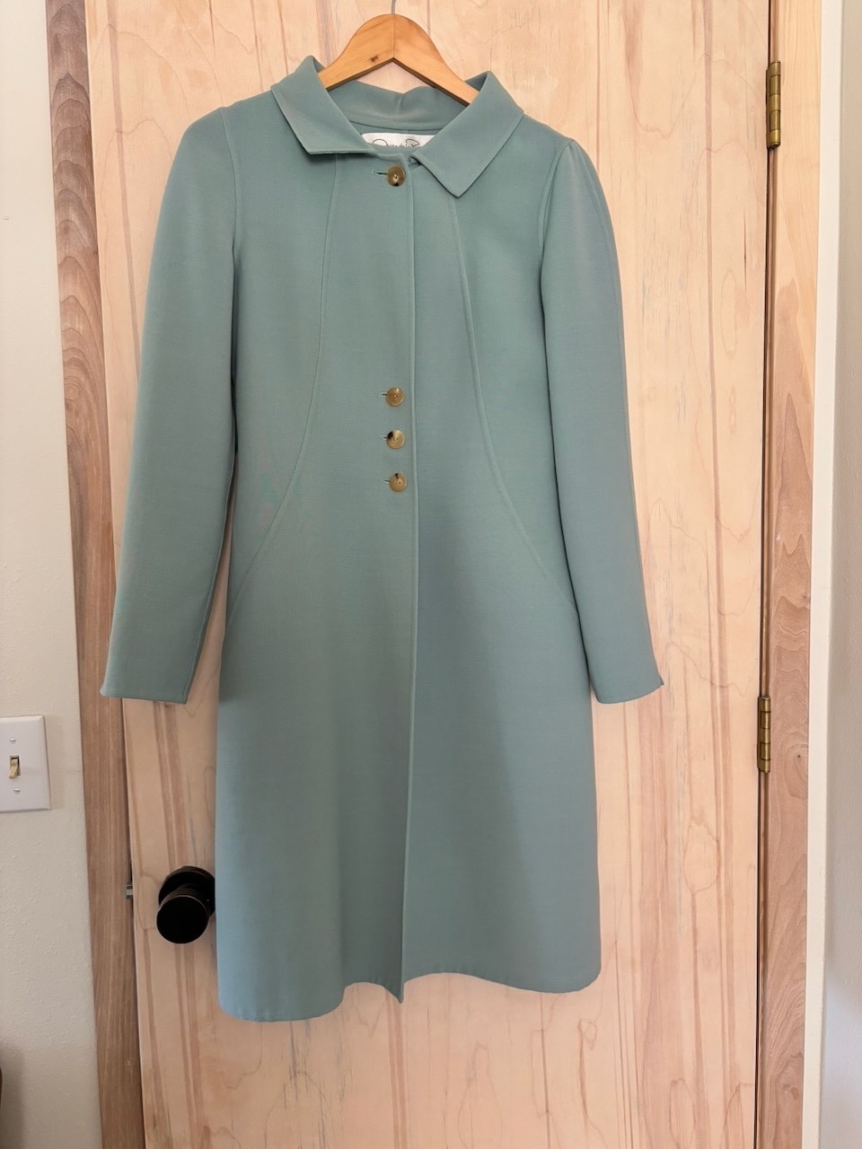 Oscar de la Renta 90s blue wool dress set
