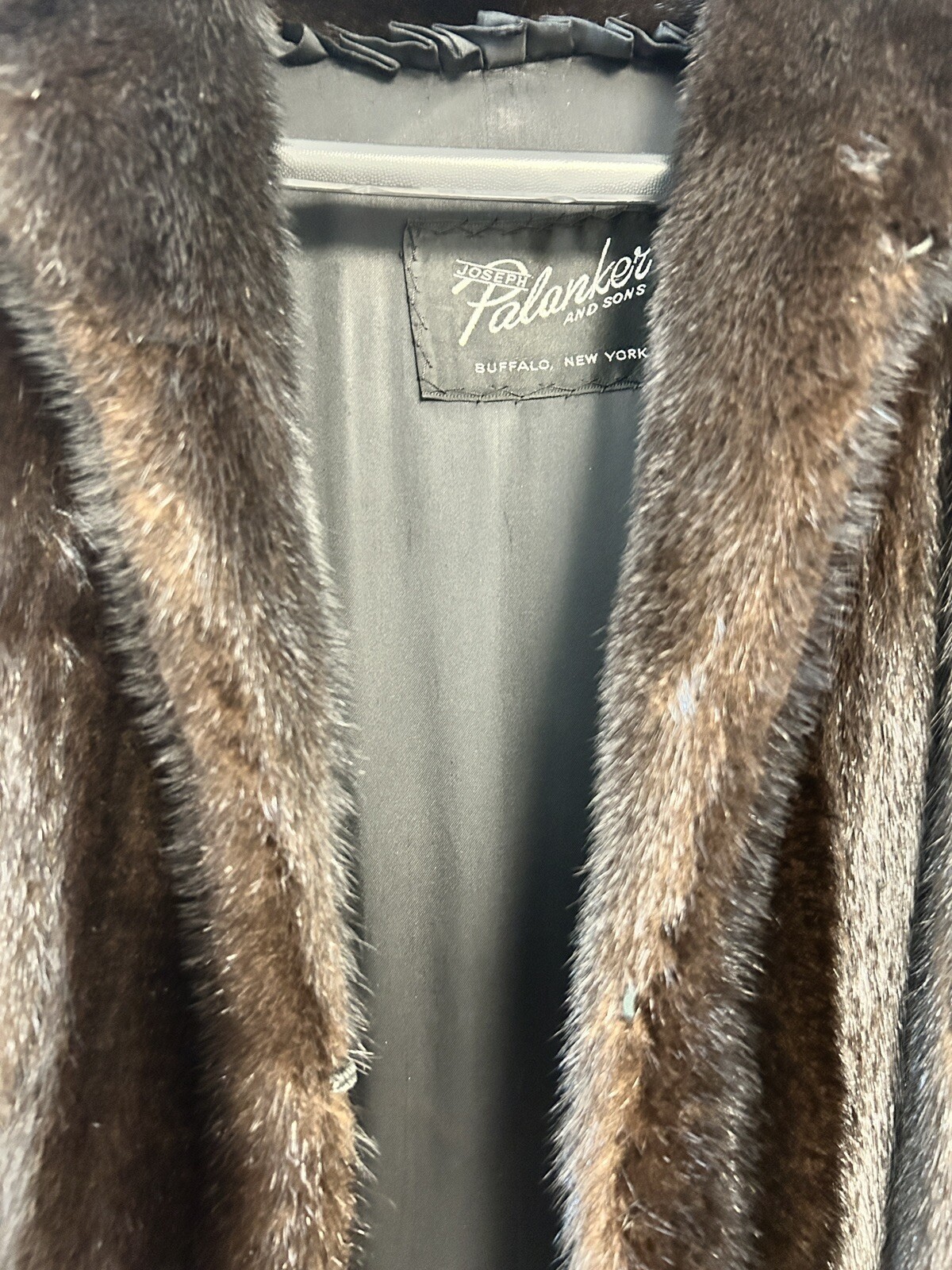 JOSEPH PALANKER & SONS 46” LONG Natural Dark Brown/black Mink Coat Size M/L -106