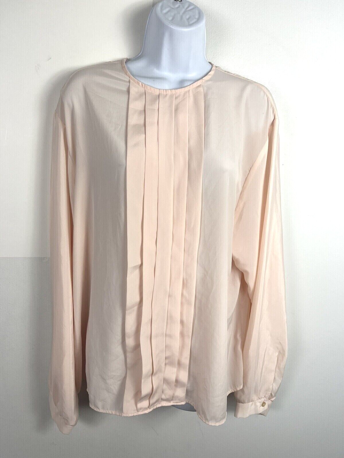 Glances Womens Top Sz L Peach VINTAGE Romantic Minimalist Balletcore Elegant