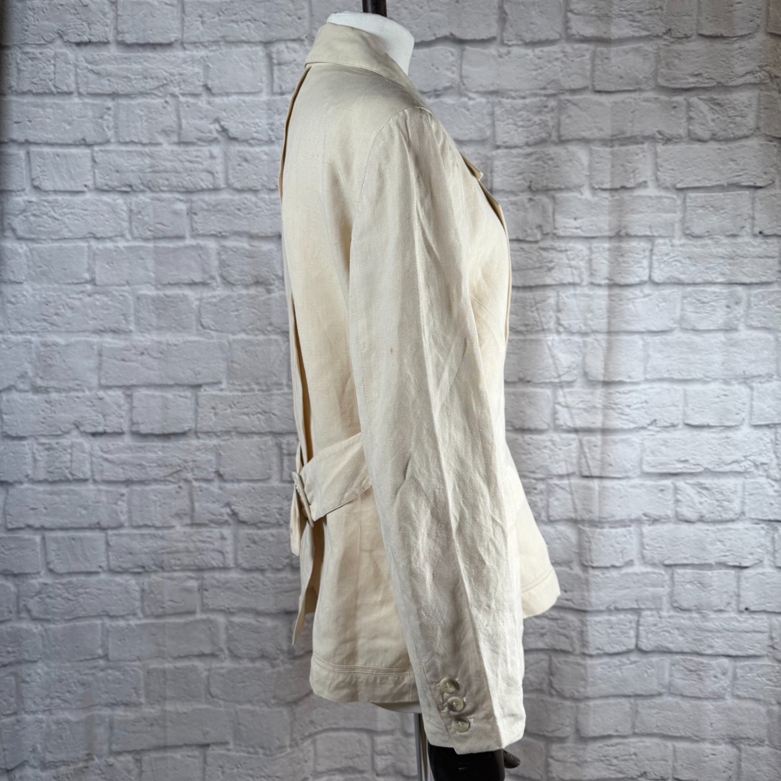 Vintage 80s Byblos Capriccio Linen Blazer Women’s Medium Suit Jacket Italy