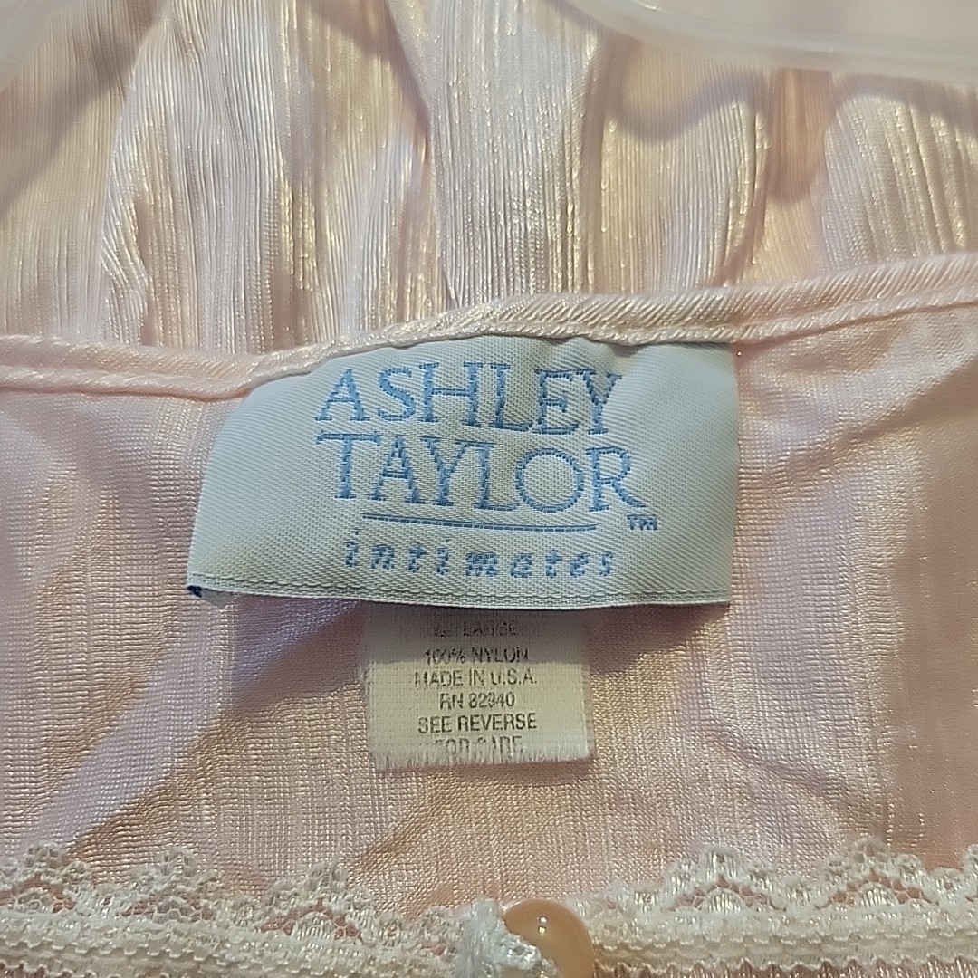 Vintage Ashley Taylor Intimates Pink Pajama Set Top Sz Large 2pcs