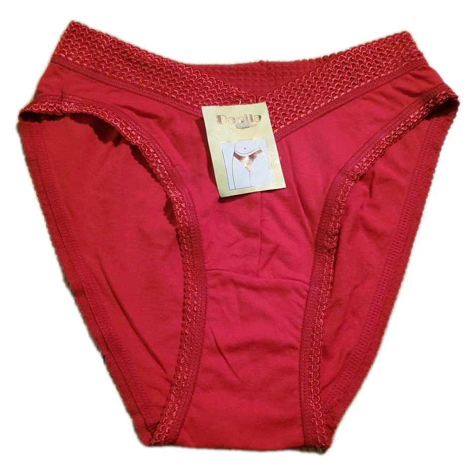 Vintage Hi-Cut Nylon Stretch Panty Panties Danila Sz Large Red