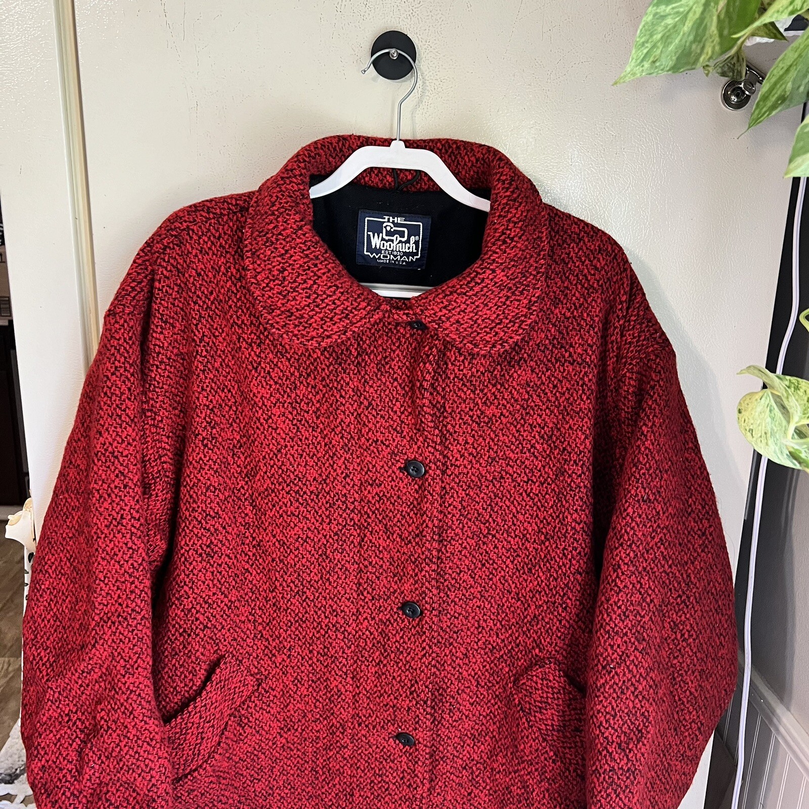Vintage Woolrich 1980s U.S.A. Made 100% Wool Jacket Women’s Size 2XL Button Up