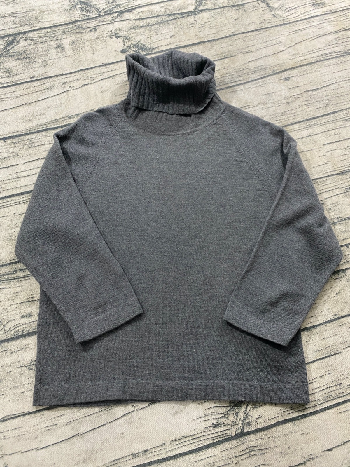 Bonwit Teller Vtg 40s 50s Wool Turtleneck Knit Pullover 3/4 Sleeve Sweater Italy