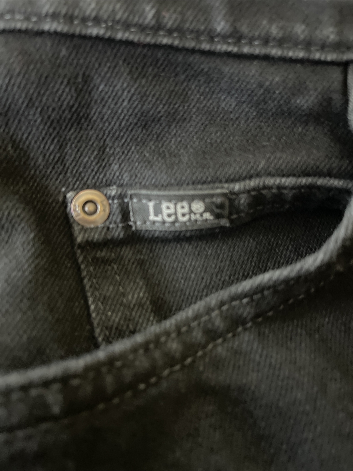 Lee Womens Jeans Black 16M Elastic Side High Rise Stretch 34X31.5
