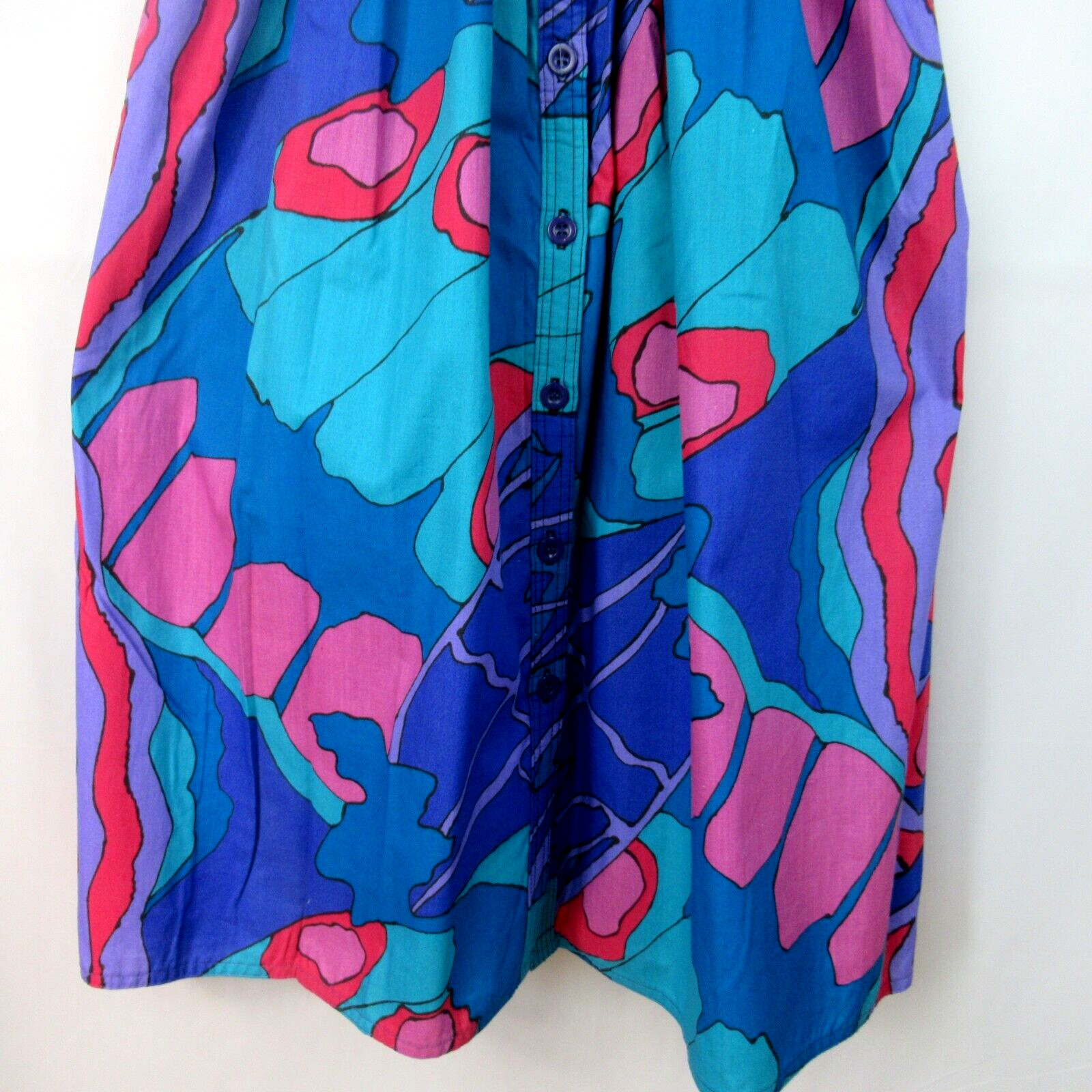 BILL TICE 1970s Designer Printed Smock Dress Size S (Vtg Size 10) Mod Boho NWT