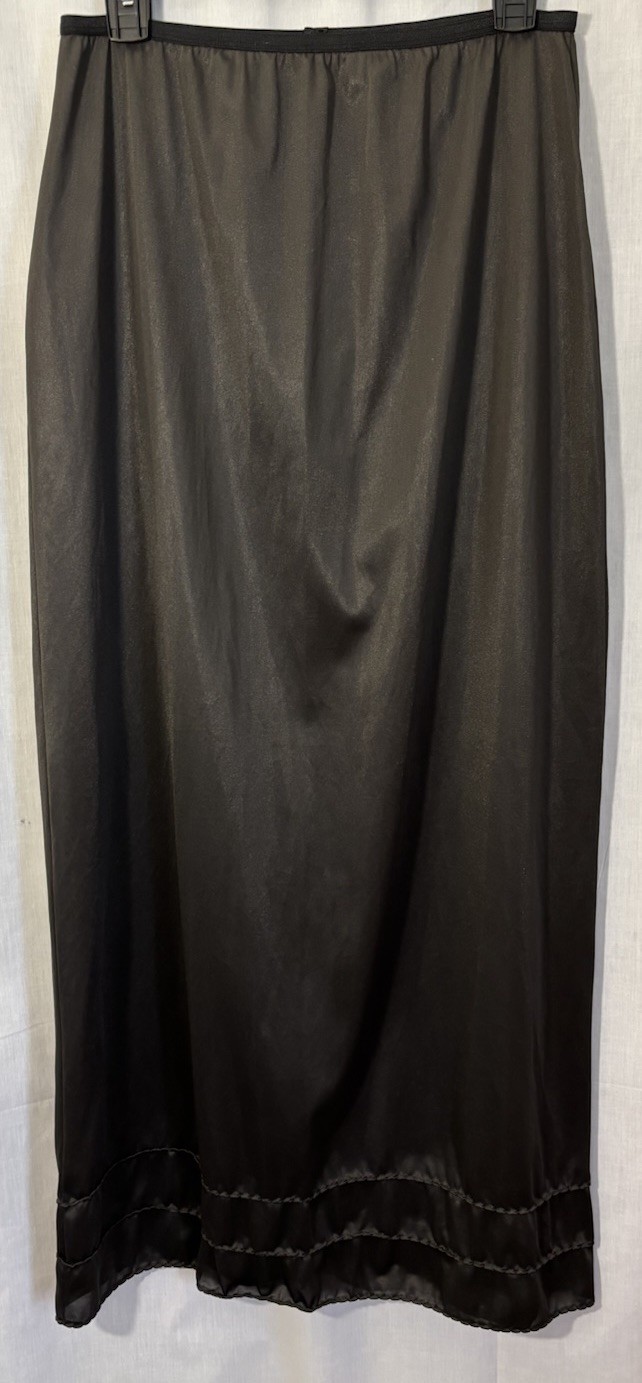 Vintage Wondermaid NON CLING Black Nylon Long Maxi Half Slip 40” Large
