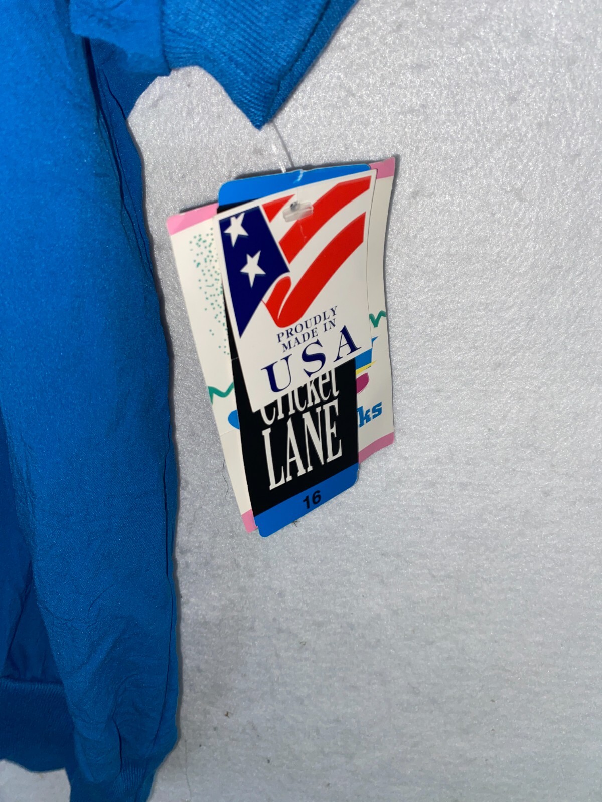 Vintage Women’s 16 Cricket Lane USA Made Top Short Sleeve Blouse NWT Blue White
