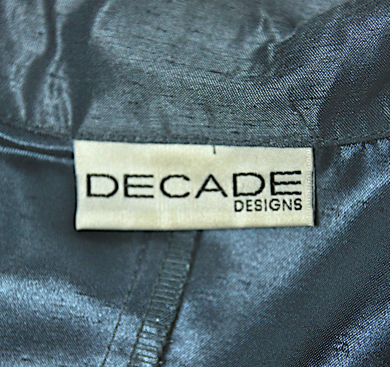 Vintage Decade Designs Satin Shantung Blazer Jacket Pants Suit Set 6 1990s Y2K
