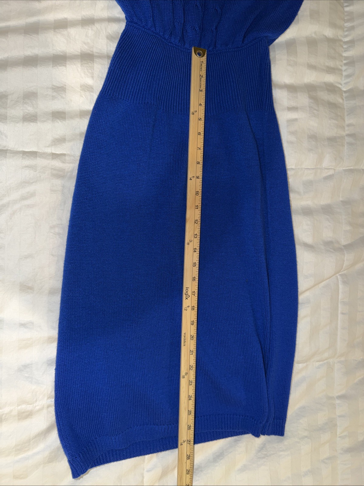 Vintage Plain Jane Sweater Dress Blue Cable Knit 80s 90s Classic Preppy Medium