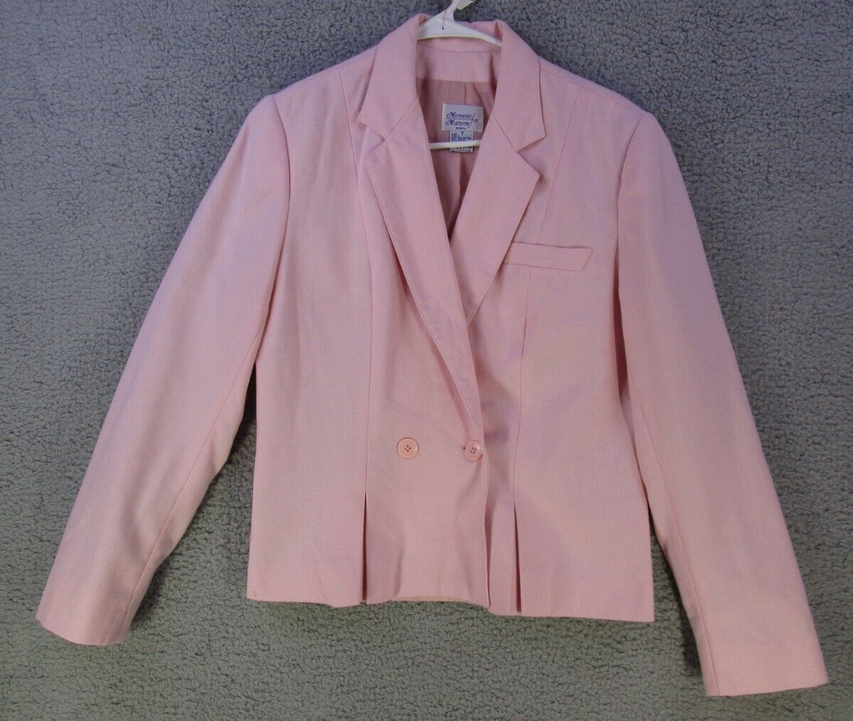 Vintage Moments for Marjorie Woman’s Jacket Size 7 Pink Double Breasted