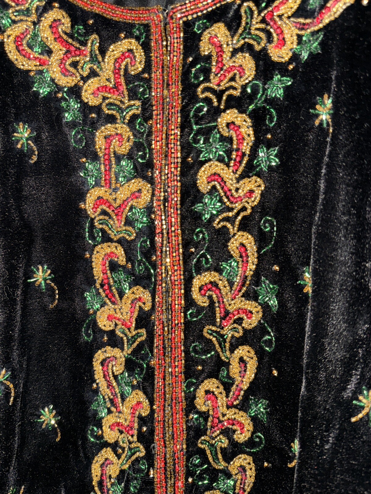 Vintage Adrianna Papell Evening Beaded Velvet Jacket Holiday Women’s Sz M