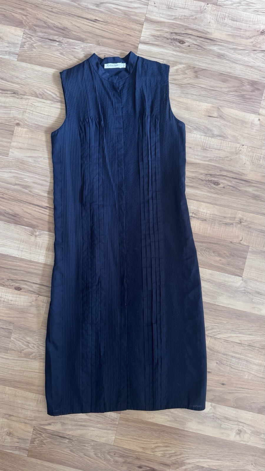 Vtg 90s Calvin Klein Collection Pintuck Pleat Sleeveless Dress Carolyn bessette