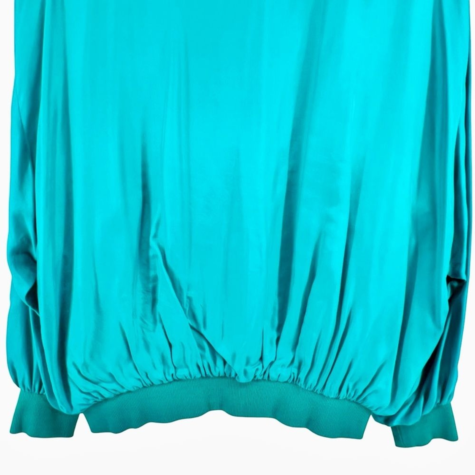 Vintage Spencer Jeremy 100% Silk 2 Piece Set Track Suit Large Dark Turquoise