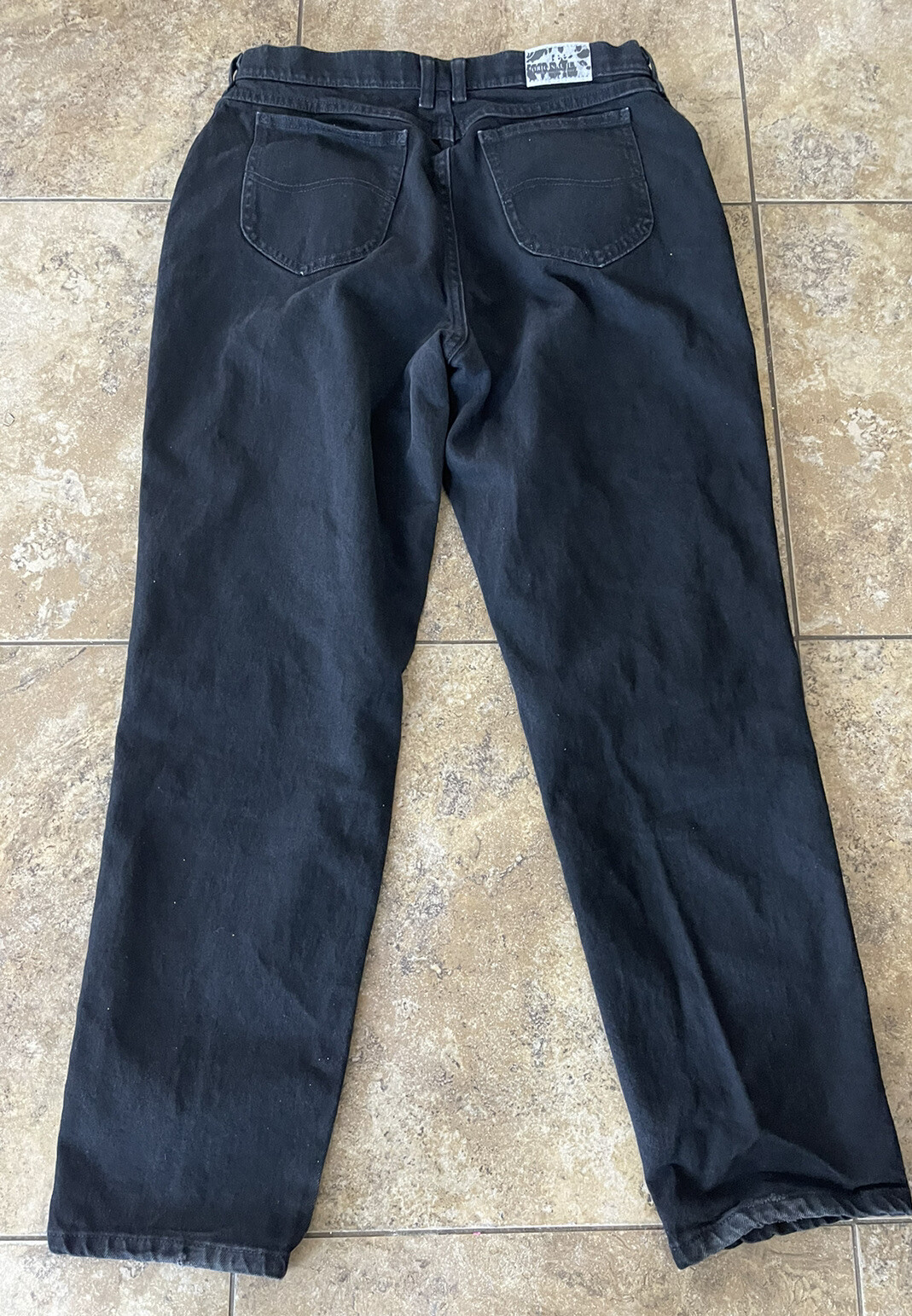 Lee Womens Jeans Black 16M Elastic Side High Rise Stretch 34X31.5
