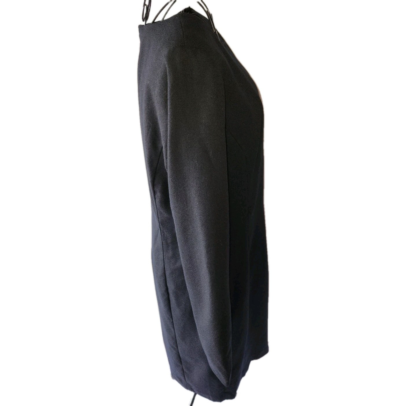 Vintage J. G. Hook 70s-80s Wool/Polyester Long Sleeve Black Dress Size 10- EUC