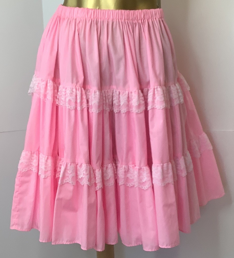 Vintage Petticoat Size Small S Pink Lace Square Dance Swing
