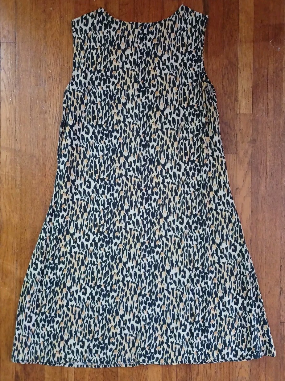 Vtg 90s Notations Clothing Co. Cheetah Print Dress Sz Med Glam Punk Mini Animal
