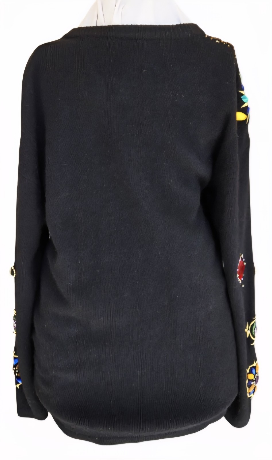 1980s CEDARS Lambswool Angora Jeweled Beaded Sweater Size Large