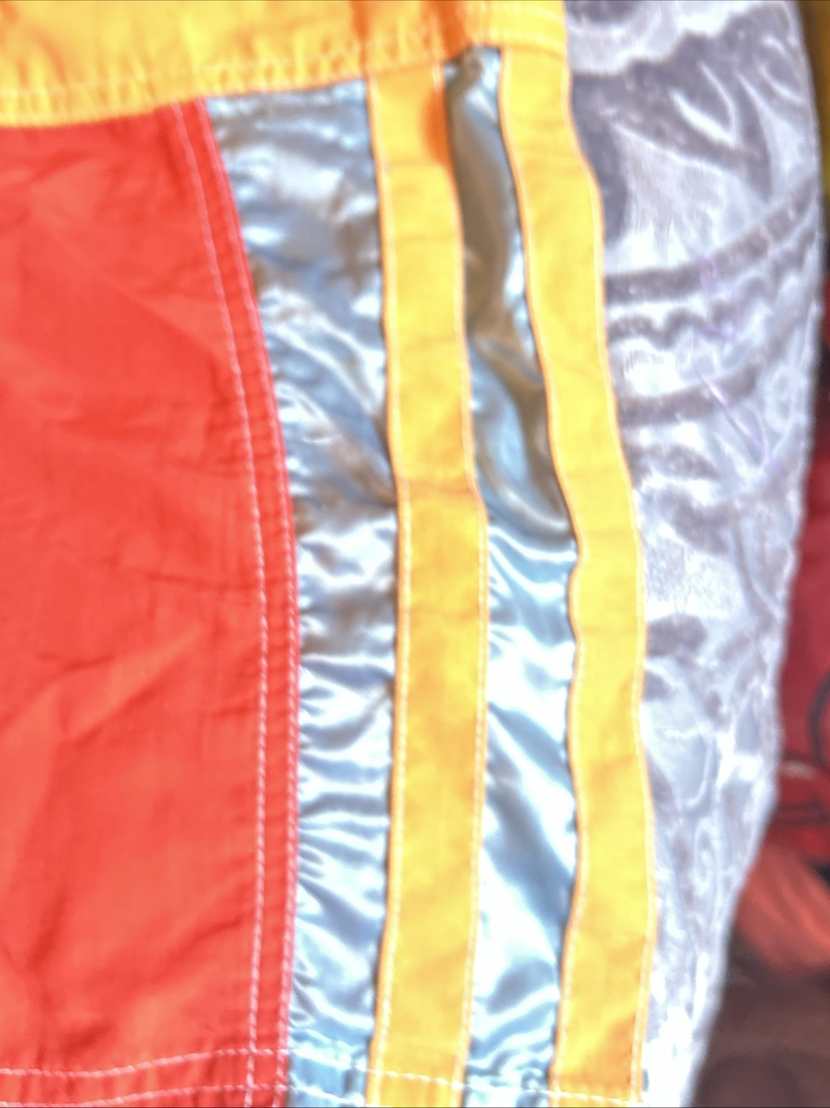 VTG Y2K/90s 5•7•9 Swim Trunks Juniors 7 Red Orange Blue Nylon Board Shorts