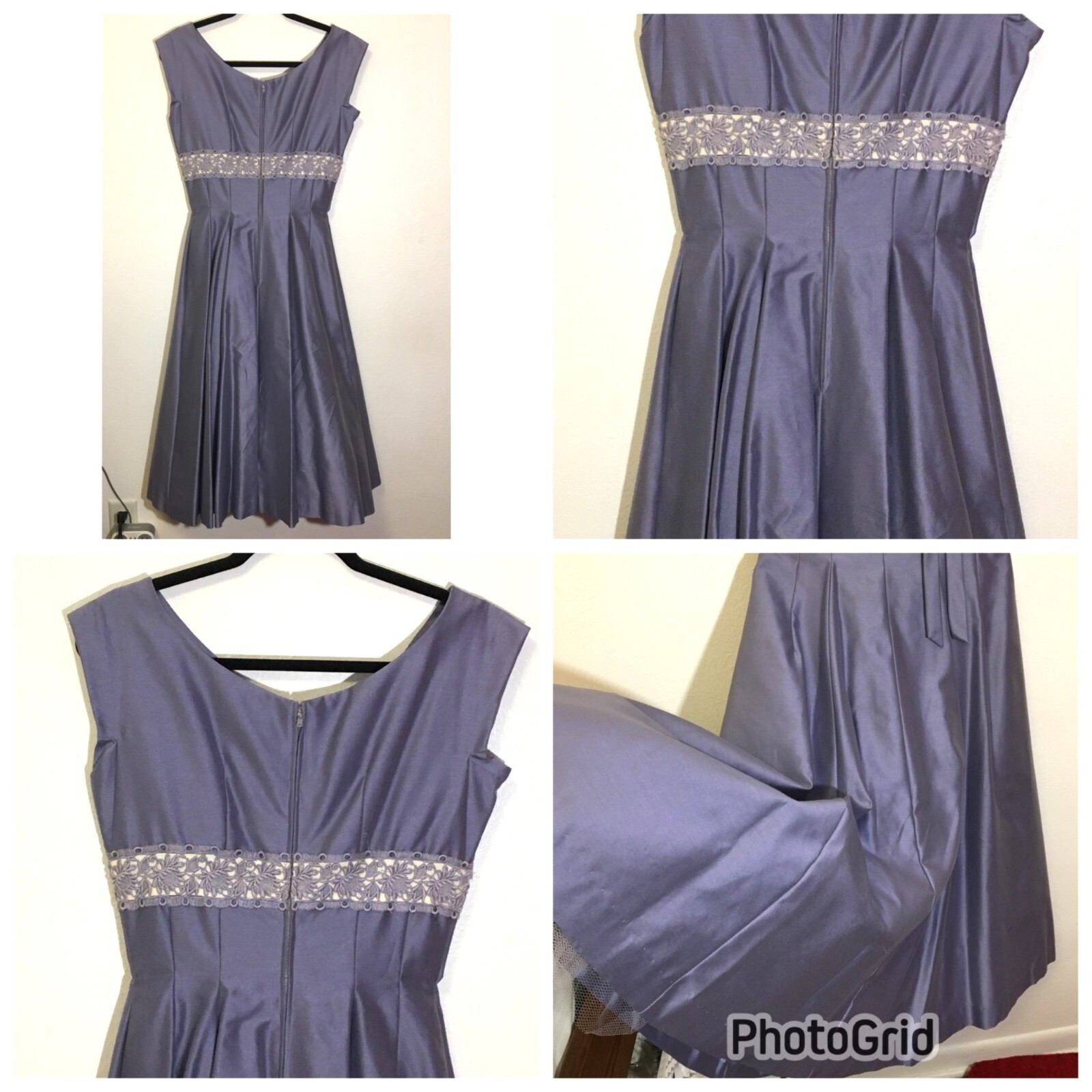 Vintage 50s Periwinkle Blue Party Midi Dress Tulle Wedding Special Occasion – HU