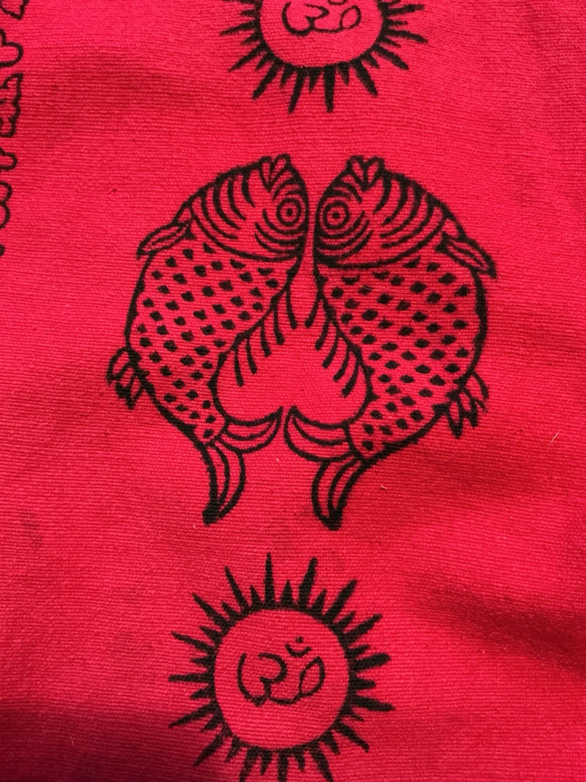Vintage Ganesh Himal Trekking & Trading Co. Nepal Fish Red Oriental Tang Jacket