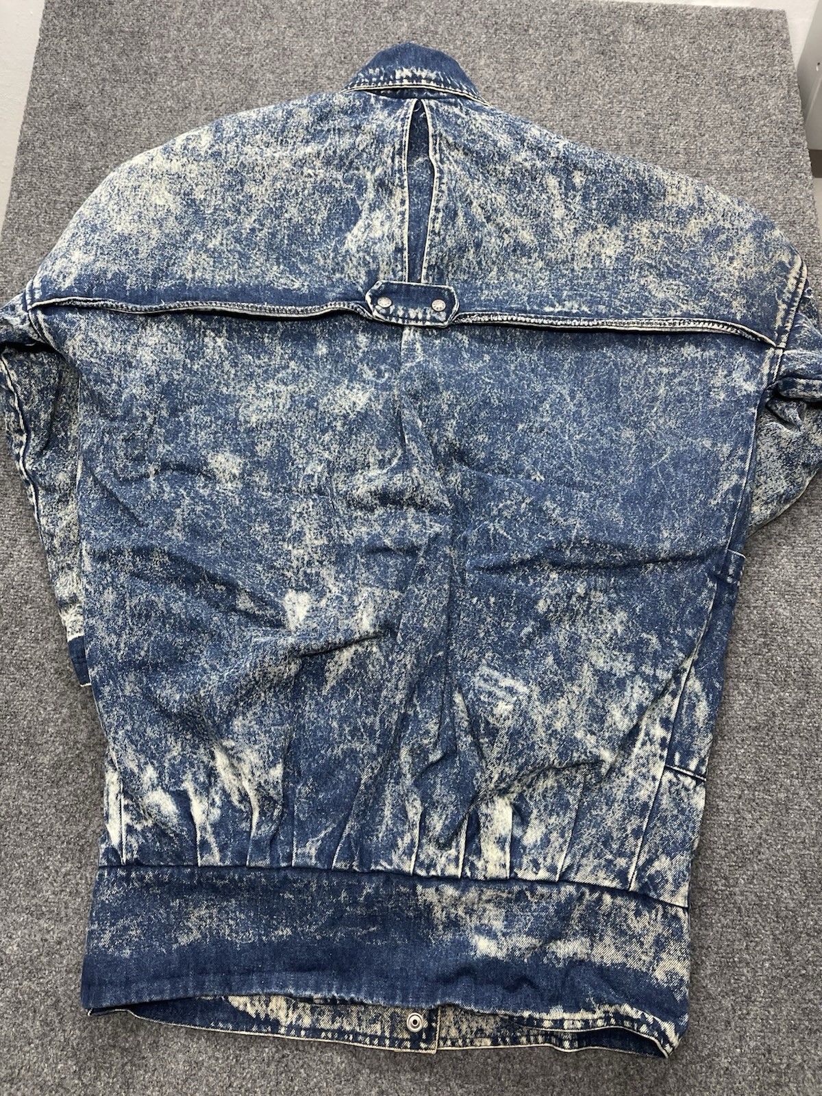 Vtg 80s Bebe Furrrina Denim Jacket Coat Sherpa Lined Unisex Size S USA Made