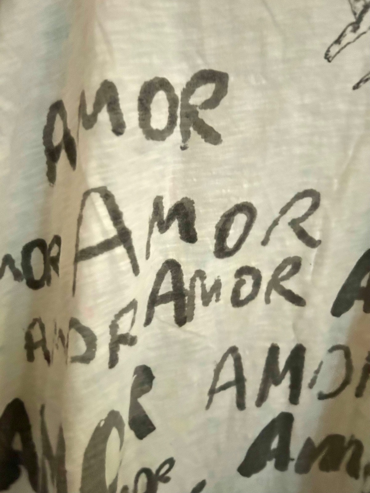 Magnolia Pearl NWT & Distress Tiny Flaw Love Amor Color Splash Tee in True