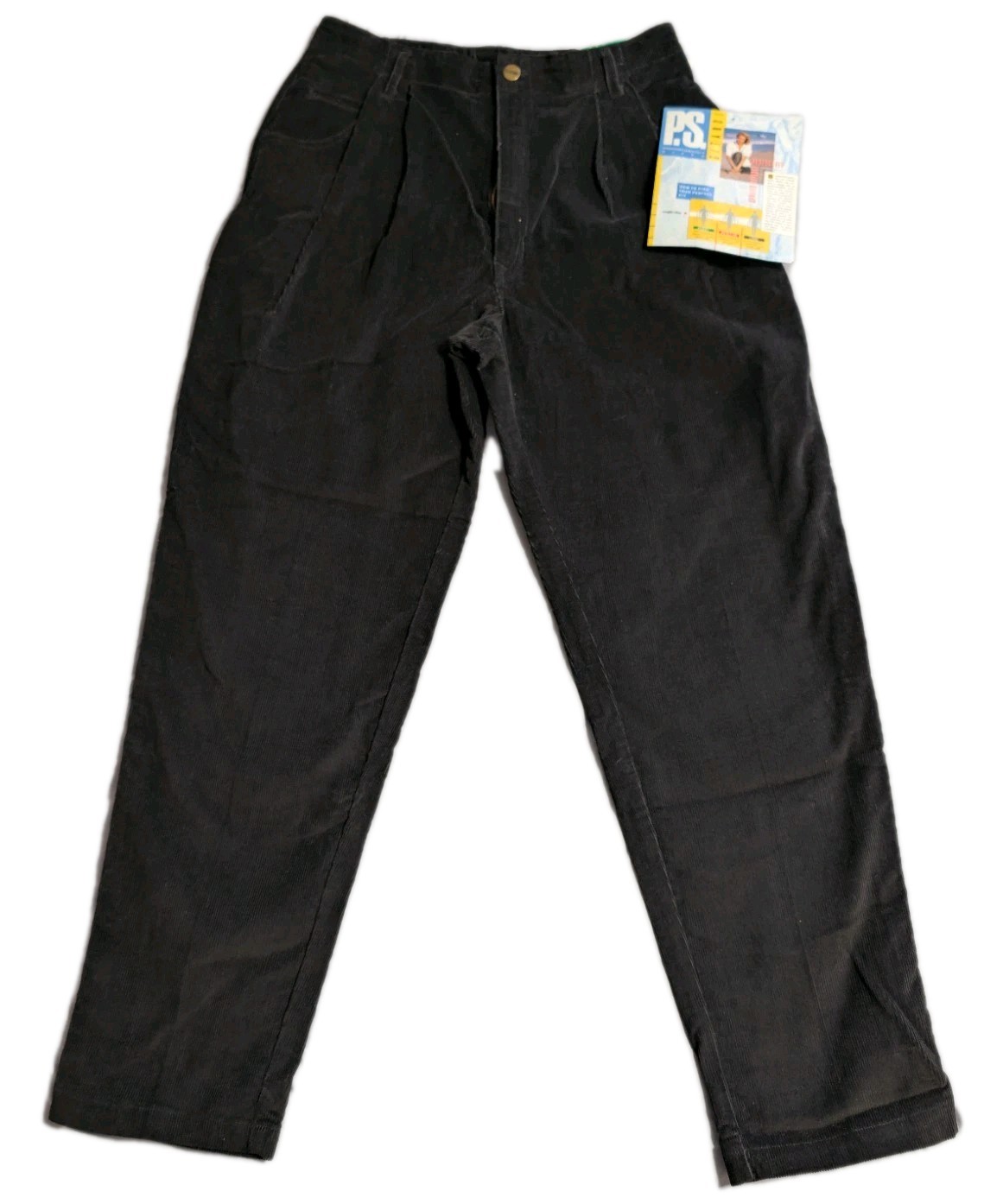 Vintage P.S. Gitano Corduroy Pants Womens 12 Short NWT Pleated Tapered