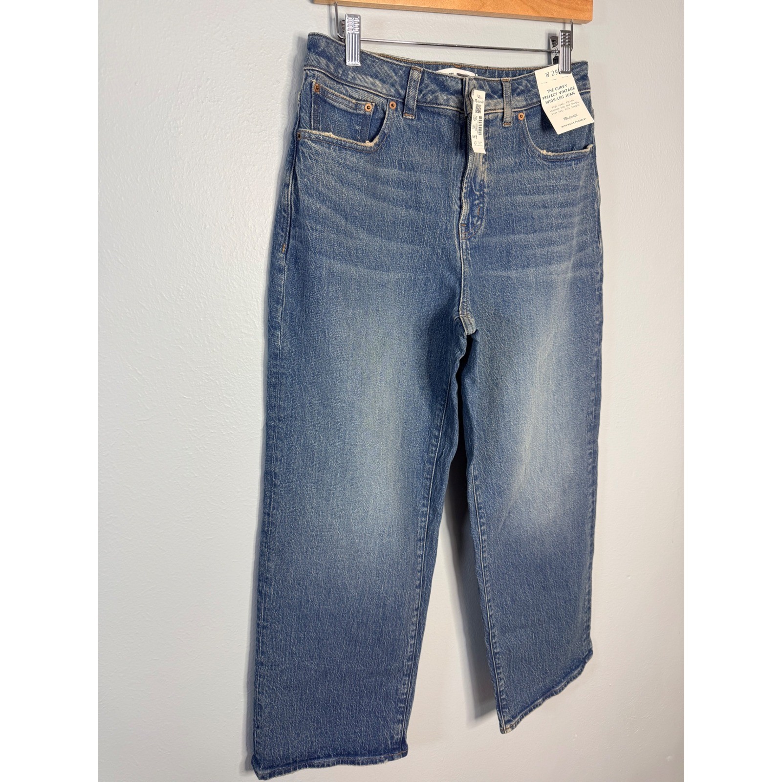 Madewell The Petite Curvy Perfect Vintage Wide-Leg Jean 29P Harvey Wash NWT