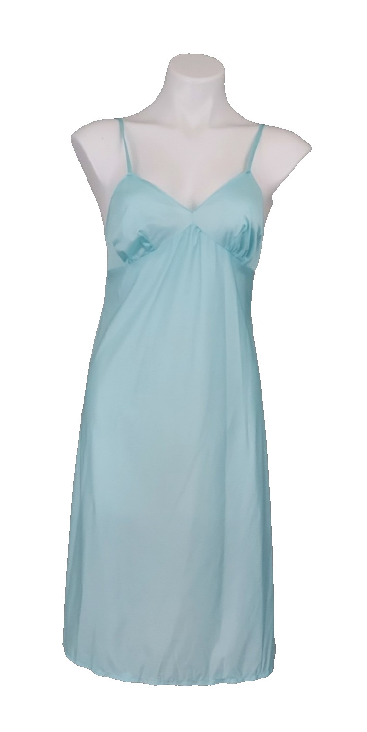 Vintage Homemade 1980s Slip Dress – Light Pale Teal – Kwik-Sew Lingerie Method