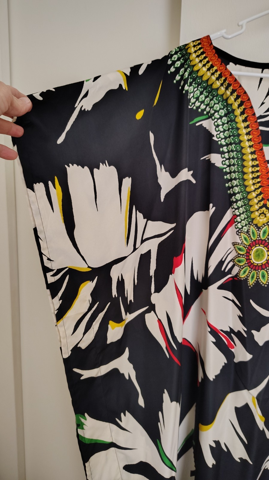 Winlar Women’s Caftan Colorful Palm Leaf Ethnic Motif Most Sizes Full Length