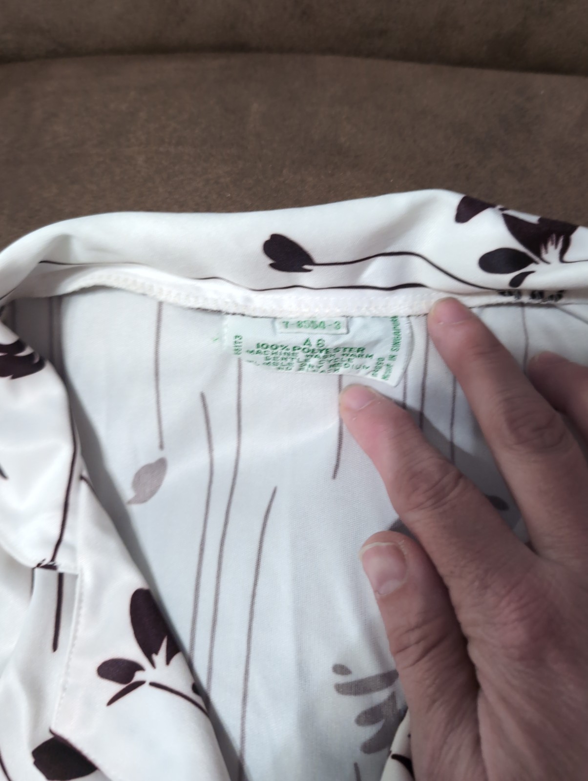 12P Vtg 70s Floral Collared Button Down 1/2 Micro Sleeve Blouse Shirt Size Med