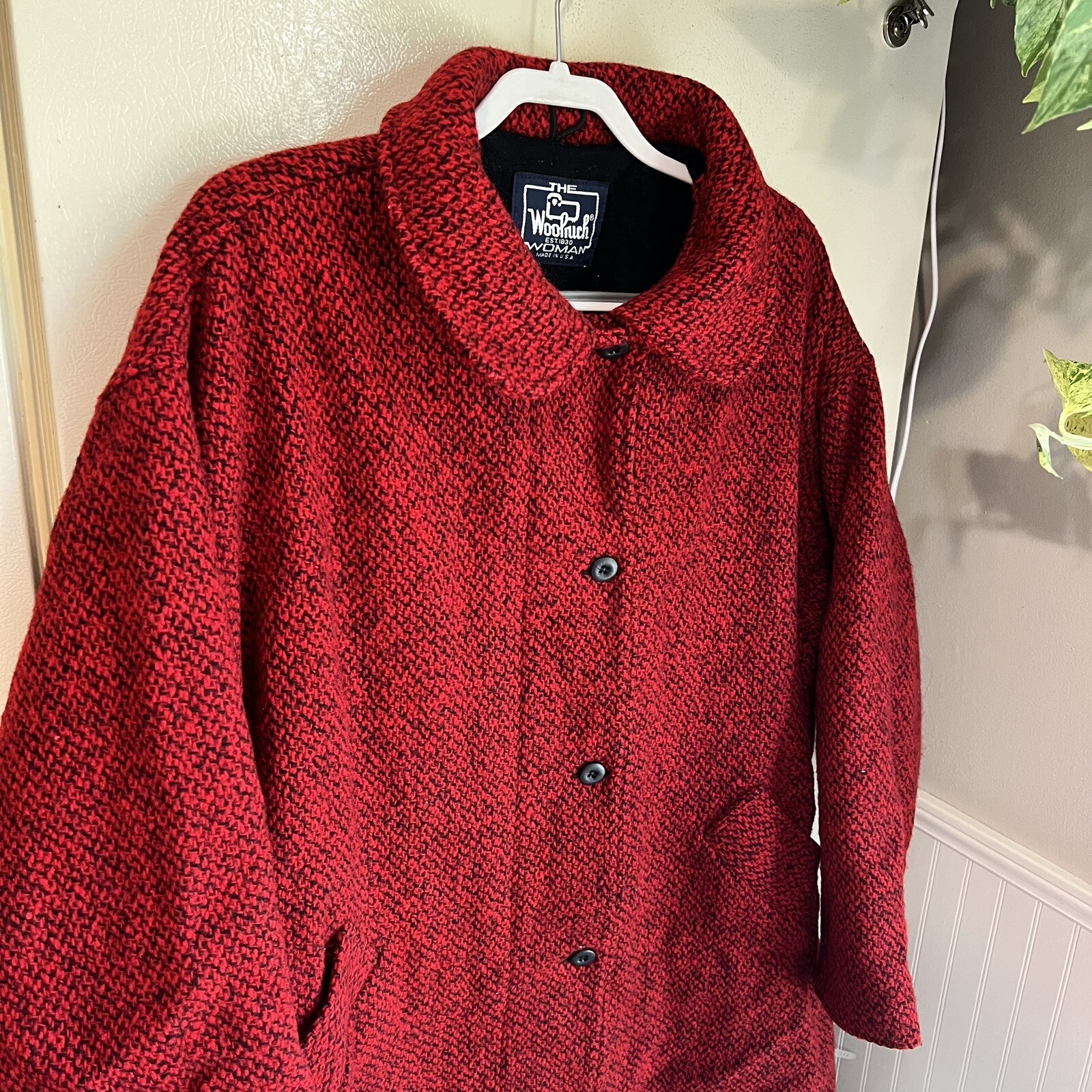 Vintage Woolrich 1980s U.S.A. Made 100% Wool Jacket Women’s Size 2XL Button Up