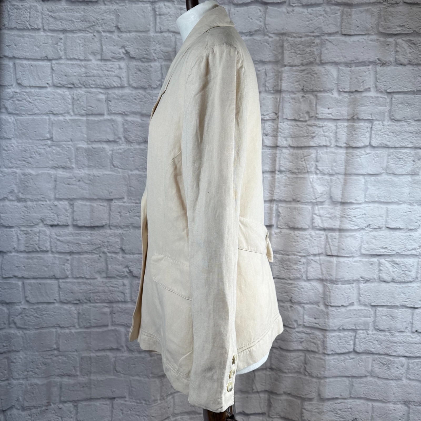 Vintage 80s Byblos Capriccio Linen Blazer Women’s Medium Suit Jacket Italy