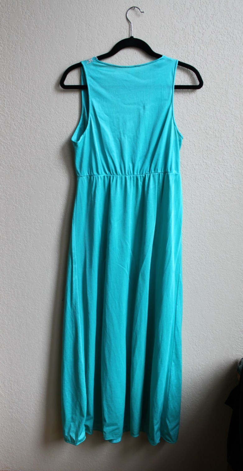 Vintage 70’s Kayser Long V-neck Sleeveless Light Green Nightgown L