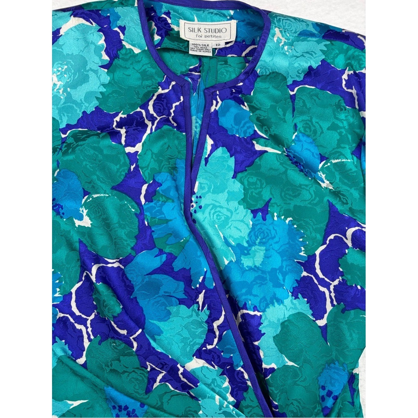 VTG Silk Studio for Petites 100% Silk Wrap Blouse 12