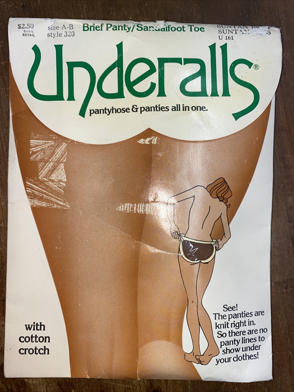NOS Underalls 1981 Style 320 Vintage Pantyhose & Panties Suntan A-B Open