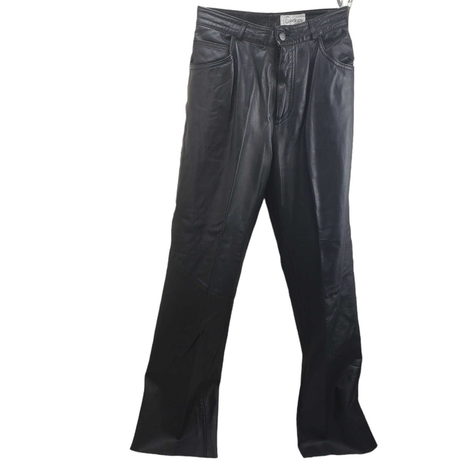 Vintage Cedars Women’s Leather Pants Sz 8 Black Lined Made In Hong Kong