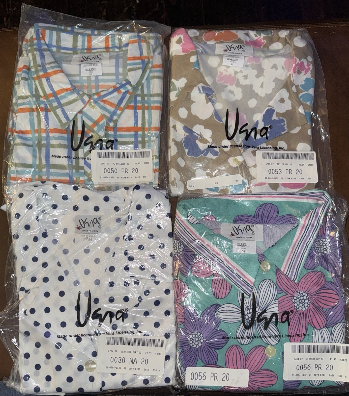 Vintage Vera Neumann Lot of NIB MADE IN USA 3 pants/4 Tops size 20
