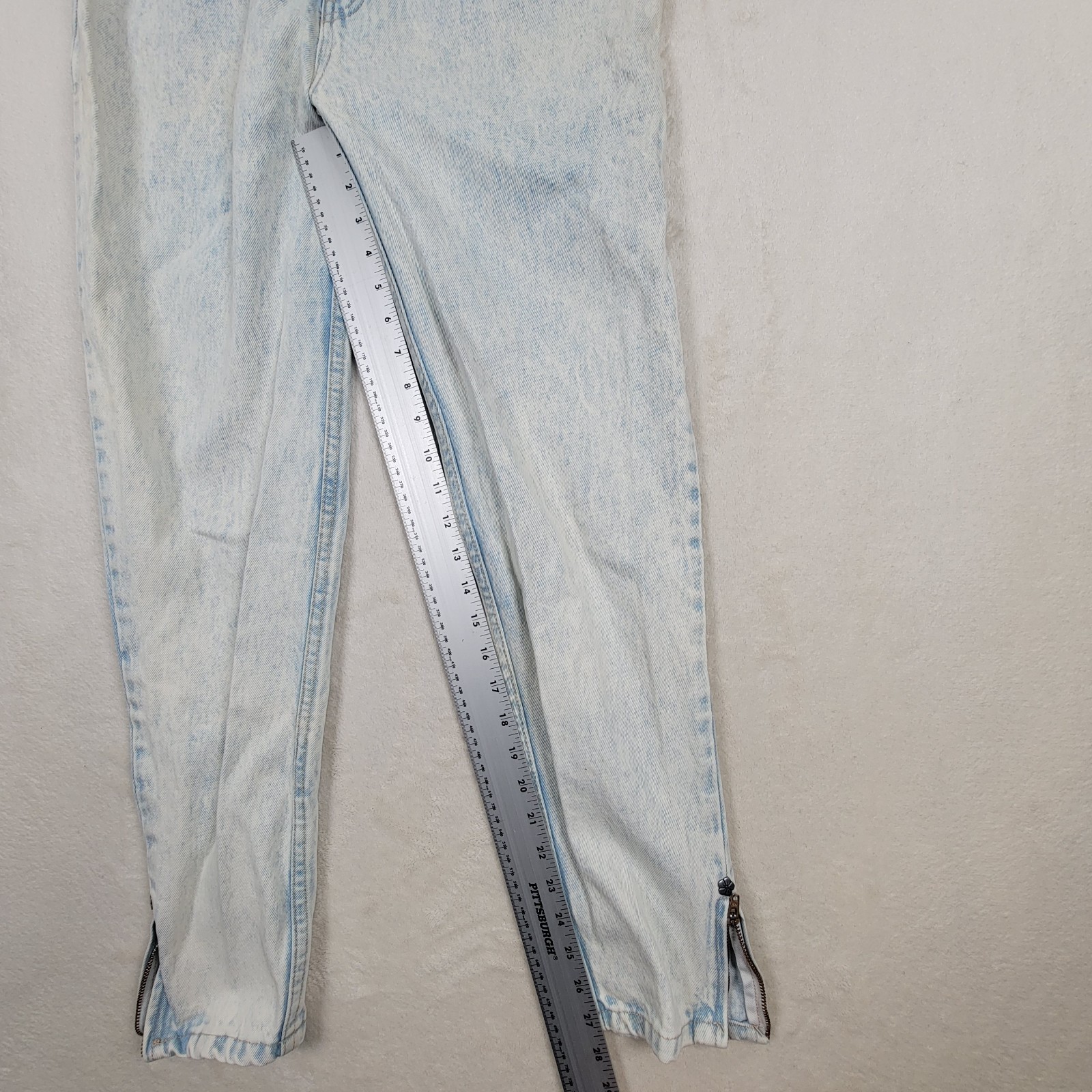 L.A. Gear Vintage Acid Washed High Waist Tapered Zip Ankle Women’s Jeans 11/28