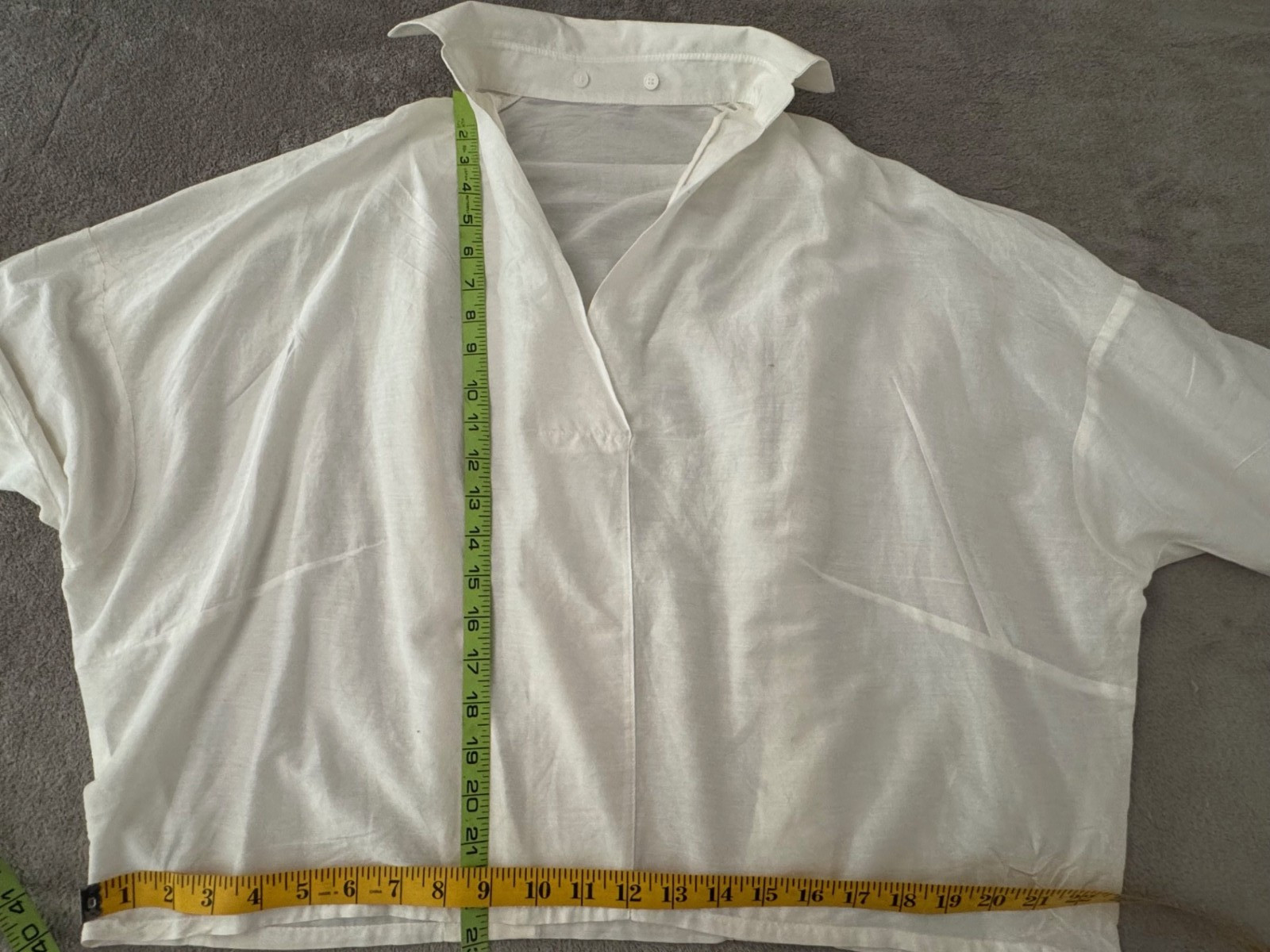 Thin Batiste Stylish Semi-sheer Women’s Blouse Size S Off-white Unbranded