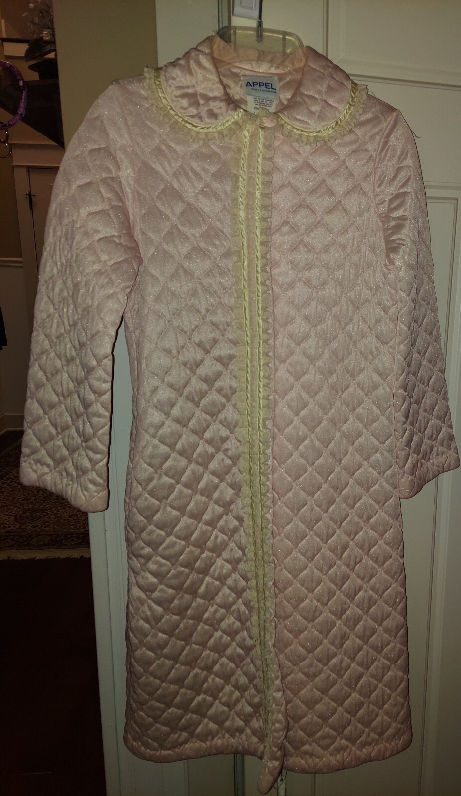 Vintage Appel Women Pink Short Robe Lounge House Coat Size Small Petite
